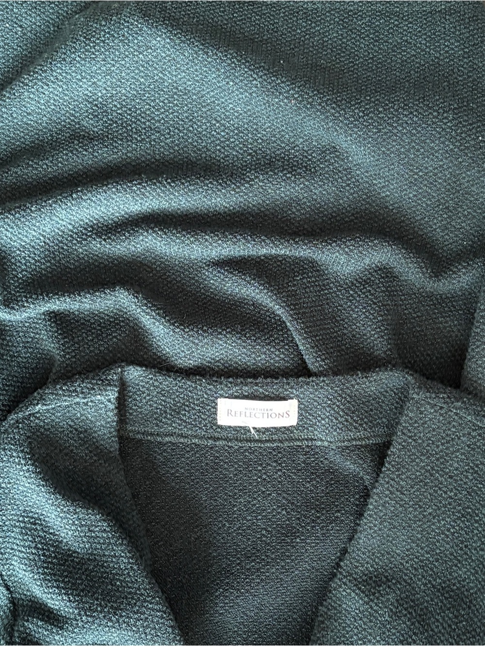 Northern Reflections Open Front Knit Cardigan | Teal Green | Size L - Picture 5 of 5